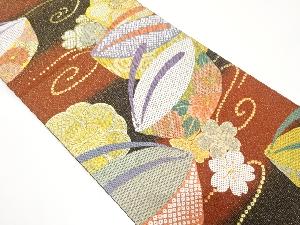 ぽっくりに梅・桜模様織り出し　振袖用袋帯